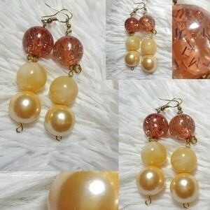 Strawberry Sparkling Champagne Bead Earrings